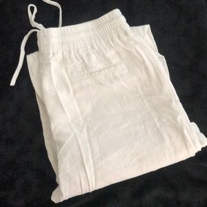 White linen pants